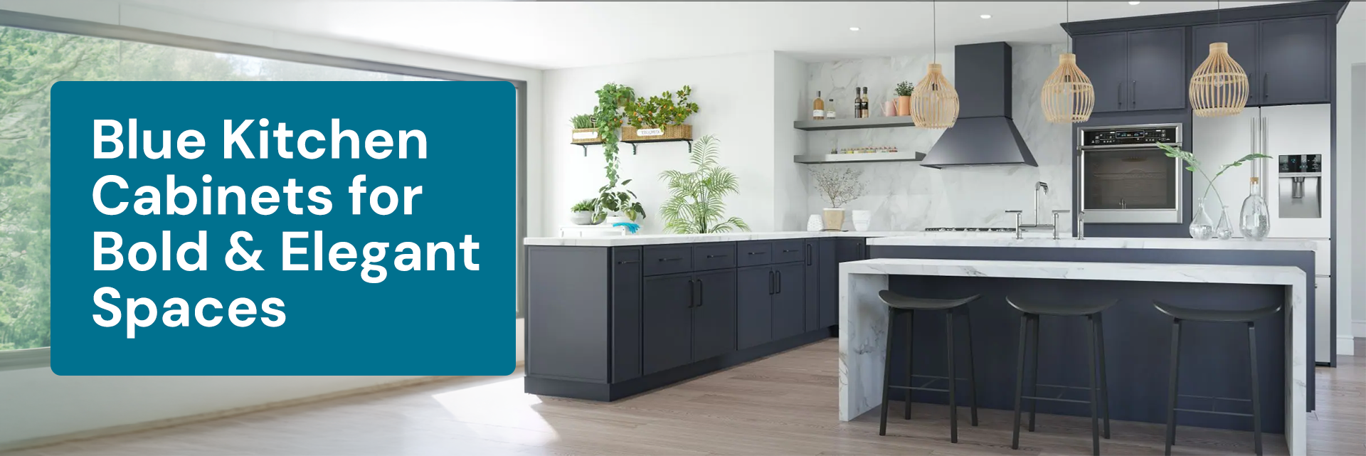 elegant navy blue kitchen cabinets