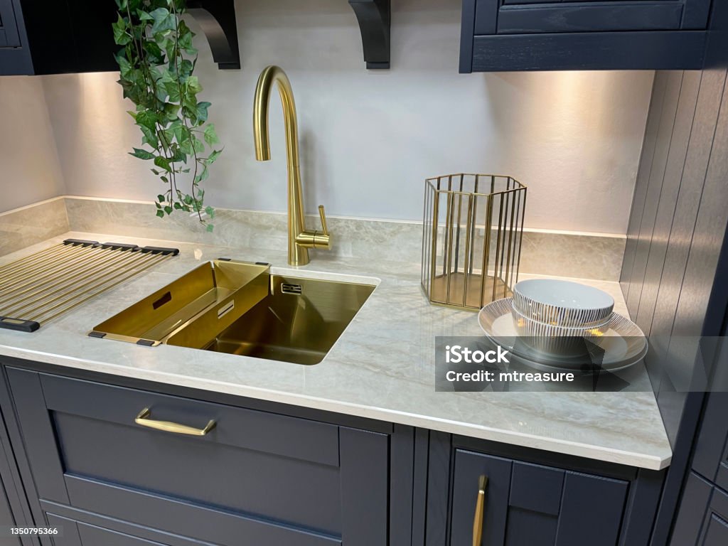 Navy wood grain cabinets