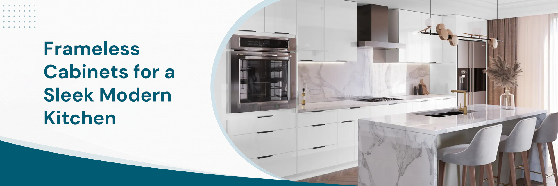 Frameless cabinets for a sleek modern kitchen