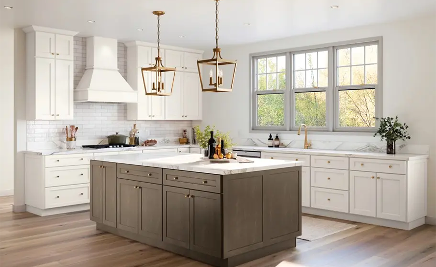 Semi-custom kitchen cabinets with premium finishes